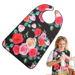 Reuasable Adult Dining Bibs Adjustable Bibs with Crumb Catcher Reusable Clothing Protector Adult Bib for Adult Elderly Disabled