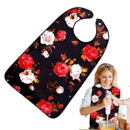 Reuasable Adult Dining Bibs Adjustable Bibs with Crumb Catcher Reusable Clothing Protector Adult Bib for Adult Elderly Disabled