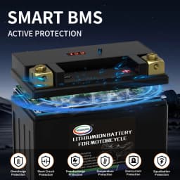 12V Lithium LiFePO4 Motorcycle Starting Battery 2Ah 4Ah 6Ah 8Ah 12Ah 16Ah Scooter Snowmobile Jet Ski UTV Batteries Rechargeable