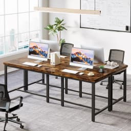 Tribesigns 78.7 inch Double Computer Desk, Extra Long 2 Person Desk Workstation, Large Office Desk Study Writing Table