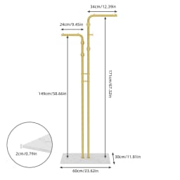 Heavy Duty Metal Coat Rack Stand Free Standing Gold Coat Hanger Garment Rack Hat Stand with 5 Hooks and Marble Base