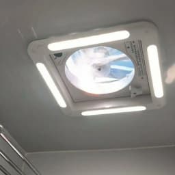 14" Roof Vent Fan Camper Van Motorhome w/ LED Light White RV Caravan Skylight Vent