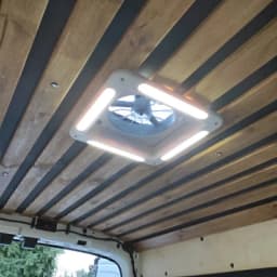 14" Roof Vent Fan Camper Van Motorhome w/ LED Light White RV Caravan Skylight Vent