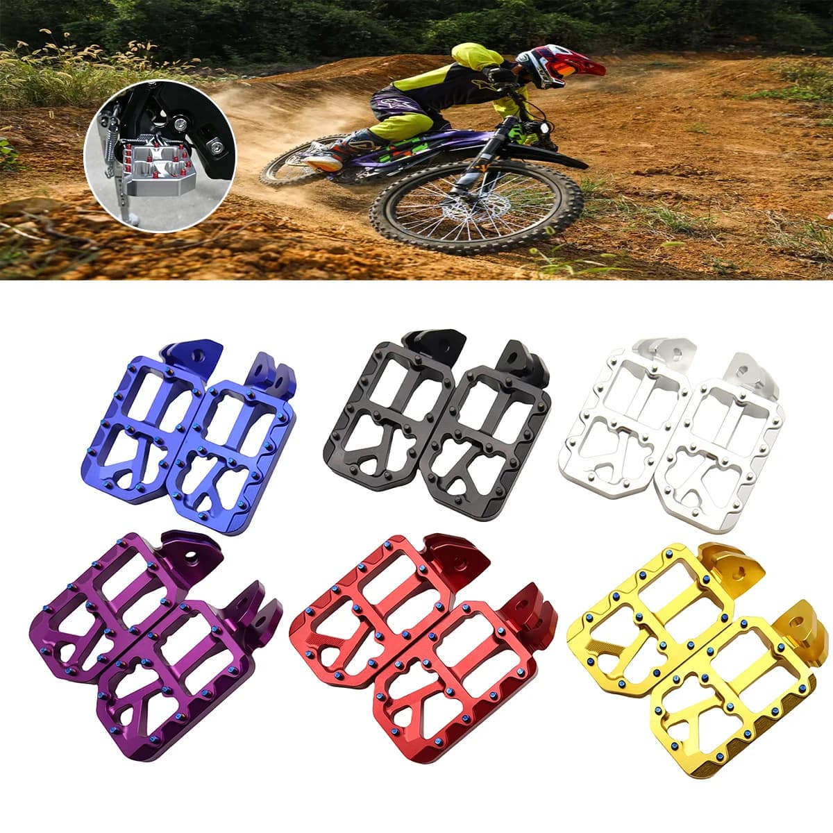 Motorcycle CNC Aluminum Footpegs Bracket Pedals Foot Pegs For Sur Ron Sur-Ron Surron Light Bee X & Light Bee S Electric Bike