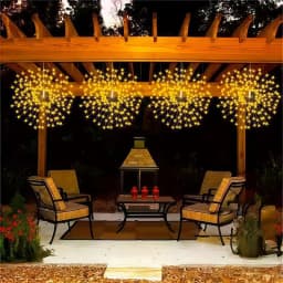 4/5pcs Solar Hanging Firework Lights for Eaves Solar Powered with Light Sensor Control Outdoor Garden Yard Decorative Lights