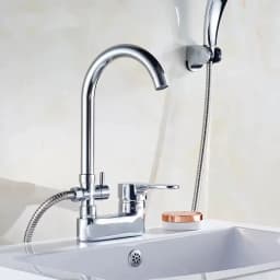 Chrome Basin Shower Faucet Multifunctional Bathroom Mixer Valve Basin Faucets Hot Cold Mixer Valve Single Handle Deck Mounted