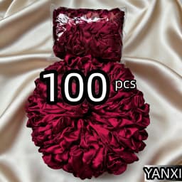 1/60/100/12/24pcs wine red Satin Hair Scrunchies Set For Women Elastic Ties Suitable Ponytail Casual Accessories Headwear Cute