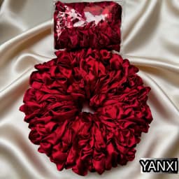 1/60/100/12/24pcs wine red Satin Hair Scrunchies Set For Women Elastic Ties Suitable Ponytail Casual Accessories Headwear Cute