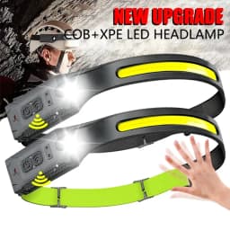 Super Bright Motion Sensor LED Headlamp Rechargeable Headlight 5-mode Lighting Waterproof Head Torch for Fishing Camping Hiking