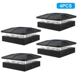 4x4in Solar Post Cap Lights Outdoor with 3 Modes Waterproof Fence Light Solar Powered for Deck Yard Garden Patio Outside Decor