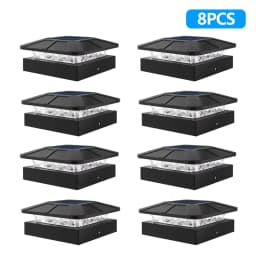 4x4in Solar Post Cap Lights Outdoor with 3 Modes Waterproof Fence Light Solar Powered for Deck Yard Garden Patio Outside Decor