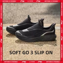 Li-Ning Men's SOFT GO 3 SLIP ON Lifestyle Shoes COMFOAM Breathable Wear-resistant Walking Shoes LiNing Casual Sneakers AGLW009