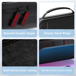 Switch 2 Large Capacity Carrying Case for Switch 2 (2025), Portable PU Hard Travel Case with Pockets for Accessories&Game Cards