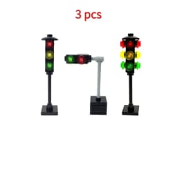 Urban Traffic Signs Street Speed Limit Warnings Assembly Parts MOC Street Lights Traffic Lights Building Blocks Educational Toys