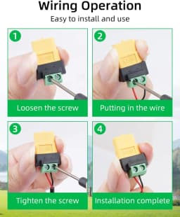 2-Pin Terminal Solderless to XT60 Male Female Adapter Charging Connector For UAV Balance Charger Solar Panel Model Devices