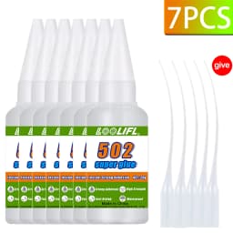 1-7PCSLOOLIFL 502 Super Glue Instant Quick-drying Cyanoacrylate Adhesive Leather Rubber Glass Metal Strong Bond Liquid Glue Tool