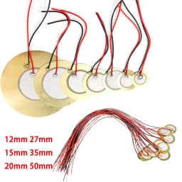 10/20PCS Piezoelectric Ceramic Wafer Kit 12/15/20/27/35/50MM Piezo Element with Wire for DIY Buzzer, Sensor & Vibration Projects