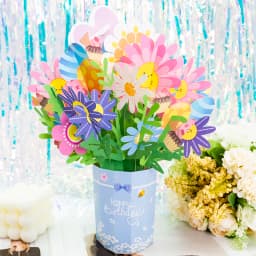 Premium 3D Pop Up Flower Bouquet Card Mothers Day Gift Valentines Day Anniversary Birthday Greeting Cards Thank You Wishes Gifts