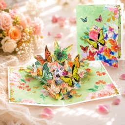Premium 3D Pop Up Flower Bouquet Card Mothers Day Gift Valentines Day Anniversary Birthday Greeting Cards Thank You Wishes Gifts