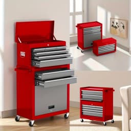 AIRAJ Large 8 Drawers Tool Chest,Rolling Tool Chest with Wheels,Heavy Duty Tool Storage Cabinet,with Tool Box Organizer