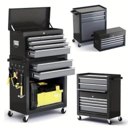 AIRAJ Large 8 Drawers Tool Chest,Rolling Tool Chest with Wheels,Heavy Duty Tool Storage Cabinet,with Tool Box Organizer