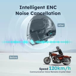 ASMAX S1 Helmet Bluetooth Headset, 50-Rider CloudTalk, Voice Control Motorcycle Intercom, FM Radio, ENC, IPX7 Waterproof