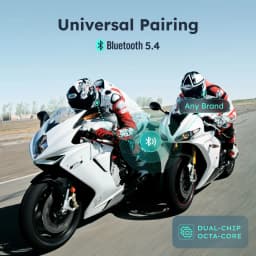 ASMAX S1 Helmet Bluetooth Headset, 50-Rider CloudTalk, Voice Control Motorcycle Intercom, FM Radio, ENC, IPX7 Waterproof