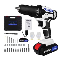 DayPlus Cordless Drill Set Electric Screwdriver Drill Set with 2-Variable Speed, 25+1 Torque,21V Li-ion Battery & Fast Charger