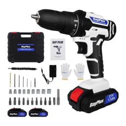 DayPlus Cordless Drill Set Electric Screwdriver Drill Set with 2-Variable Speed, 25+1 Torque,21V Li-ion Battery & Fast Charger