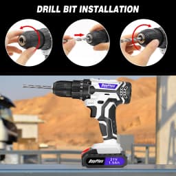 DayPlus Cordless Drill Set Electric Screwdriver Drill Set with 2-Variable Speed, 25+1 Torque,21V Li-ion Battery & Fast Charger