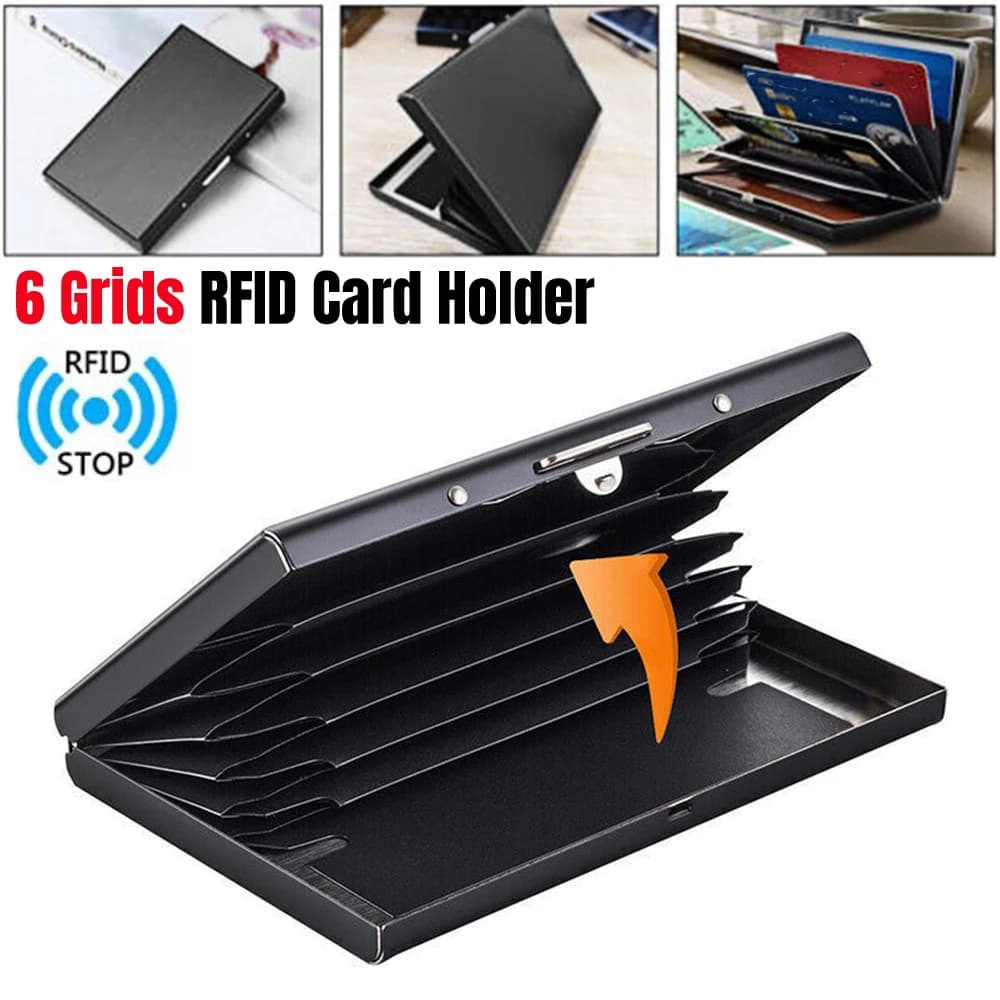 RFID Blocking Credit Card Holders Aluminum Protector Metal Wallet Thin Case Box