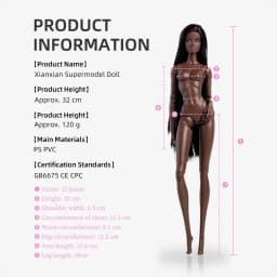 FR45 FR46 Molly ELARA Girl 32cm Supermodel Doll Brown Hair 12 Joint Movable Body DollHouse DIY Dress Up Toy Fashion Collector