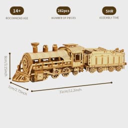 3D Wooden Puzzle Mechanical Train Model Kits Brain Teaser Puzzles Vehicle Building Kits Unique Gift on Birthday Christmas Day