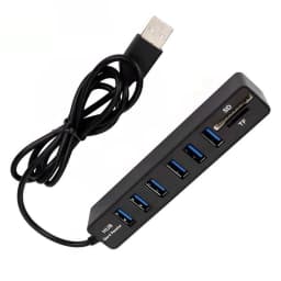 Hub Multi Splitter Port High Speed Transmission USB 6 Port Memory TF Docking Station Plug and Play for Mobile Hard Drive