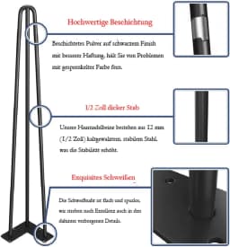 4pcs 4-34" Black Hardware Fitting Metal Thickening Steel Bar Feet V-shaped Furniture two/three Forked Iron Bedside Table Table