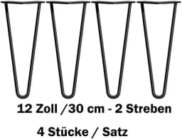 4pcs 4-34" Black Hardware Fitting Metal Thickening Steel Bar Feet V-shaped Furniture two/three Forked Iron Bedside Table Table