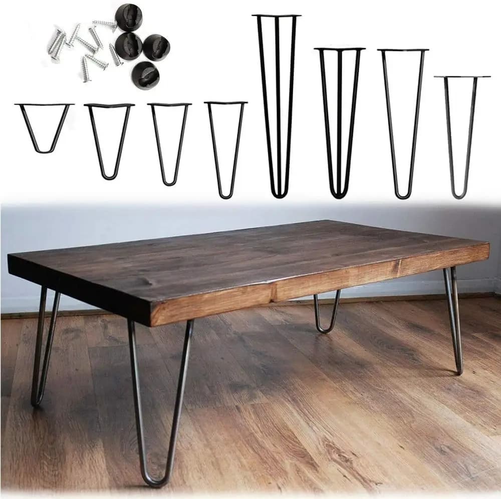 4pcs 4-34" Black Hardware Fitting Metal Thickening Steel Bar Feet V-shaped Furniture two/three Forked Iron Bedside Table Table