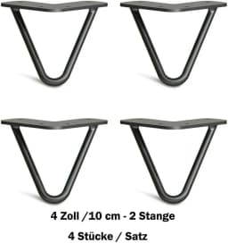 4pcs 4-34" Black Hardware Fitting Metal Thickening Steel Bar Feet V-shaped Furniture two/three Forked Iron Bedside Table Table