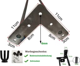 4pcs 4-34" Black Hardware Fitting Metal Thickening Steel Bar Feet V-shaped Furniture two/three Forked Iron Bedside Table Table