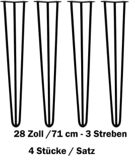 4pcs 4-34" Black Hardware Fitting Metal Thickening Steel Bar Feet V-shaped Furniture two/three Forked Iron Bedside Table Table