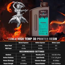 SUNLU 2KG Nylon-Like/ Toughness / High Temperature 3D Resin 405nm UV Resin For Most SLA/DLP/LCD 3D Printer Material UV Sensitiv