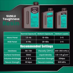 SUNLU 2KG Nylon-Like/ Toughness / High Temperature 3D Resin 405nm UV Resin For Most SLA/DLP/LCD 3D Printer Material UV Sensitiv