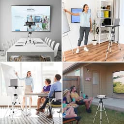 Tripod Projector Stand Foldable Laptop Stand Aluminum Projector Tripod with Plate and Carrying Bag Height Adjustable
