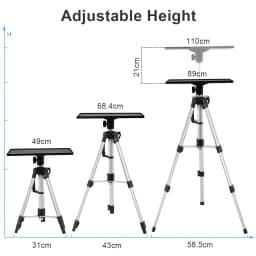 Tripod Projector Stand Foldable Laptop Stand Aluminum Projector Tripod with Plate and Carrying Bag Height Adjustable