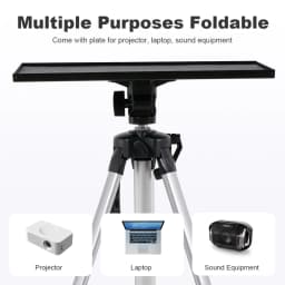 Tripod Projector Stand Foldable Laptop Stand Aluminum Projector Tripod with Plate and Carrying Bag Height Adjustable