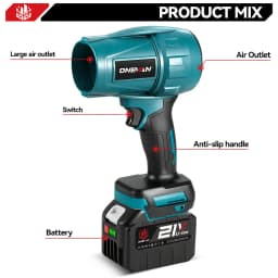 Brushless 3500W Electric Turbo Blower 350M/S Violent Car Dryer Handheld Dust Jet Fan Snow Clean Tool For Makita 18V Battery Pin