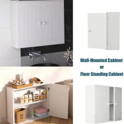 Hanging Bathroom Storage Cabinet Wall Cupboards with Double Doors Adjustable Shelf Bathroom Home Furniture White