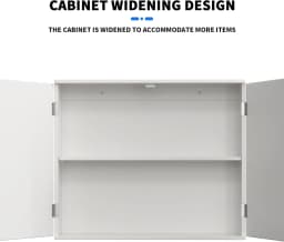 Hanging Bathroom Storage Cabinet Wall Cupboards with Double Doors Adjustable Shelf Bathroom Home Furniture White