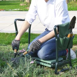 150KG load portable folding heavy-duty upgraded garden knee thick seat cushion knee stool indoor and outdoor military green
