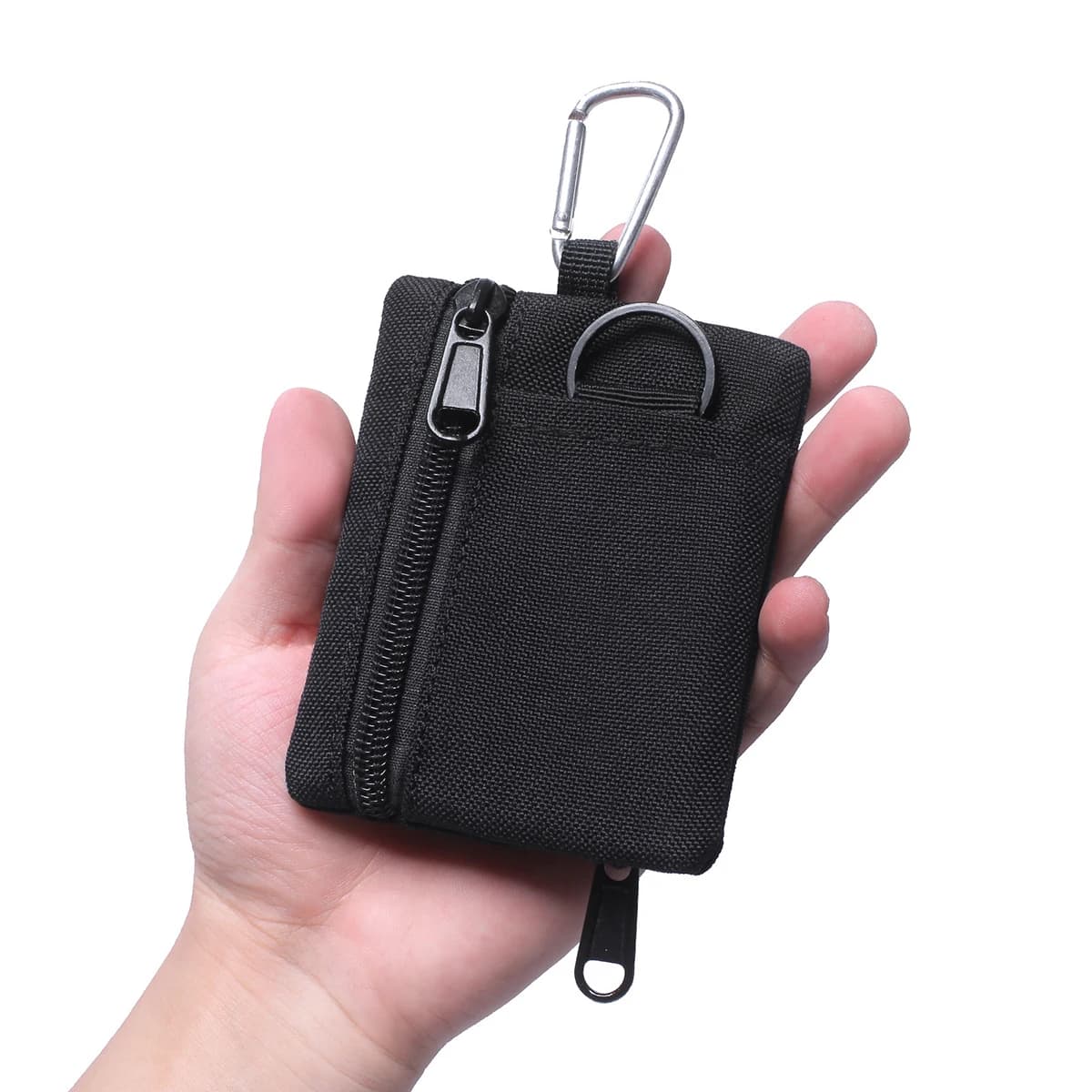 Mini Coin Purse Key Pouch, Casual Style Nylon Zipper Sports Storage Bag, Polyester Material, Small Hanging Card Holder